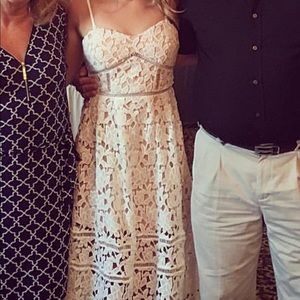 White lace midi dress